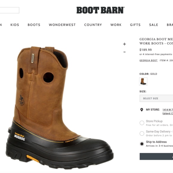 GEORGIA BOOT MEN'S MUDDOG WATERPROOF WORK BOOTS - COMPOSITE TOE - Picture 2 of 8